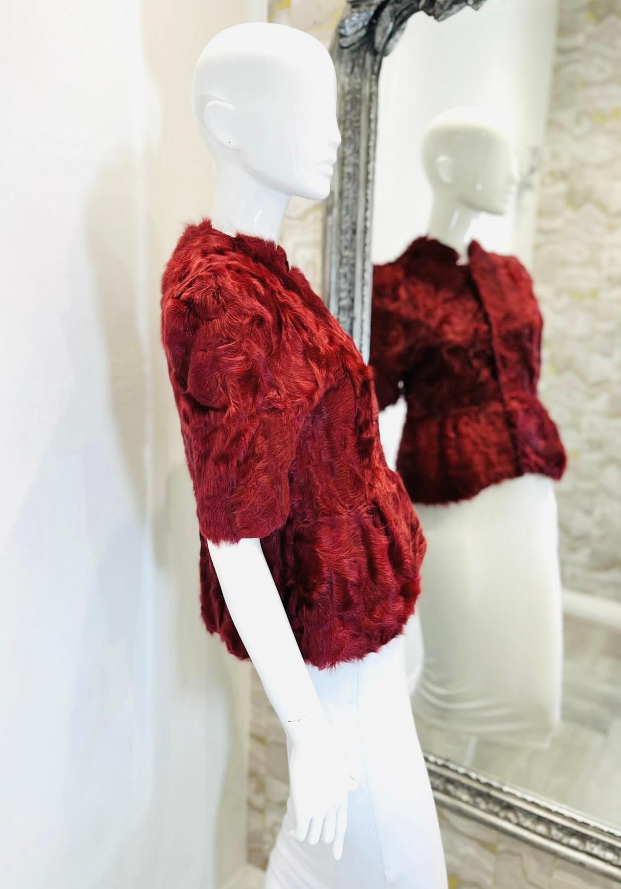 Red Marni Persian Lambskin Jacket For Sale