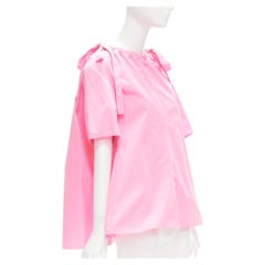MARNI pink 100% cotton side drawstring collar trapeze top IT36 XXS