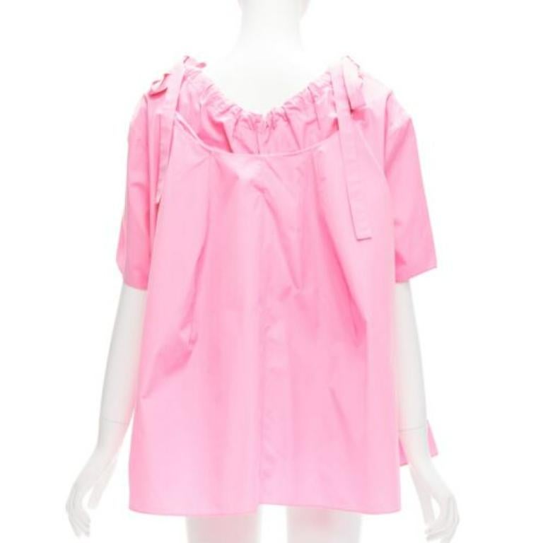 De las mujeres MARNI rosa 100% algodón cuello trapecio con cordón lateral IT36 XXS en venta