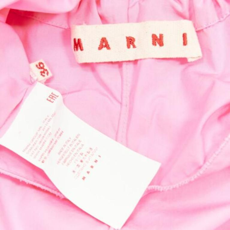 MARNI rosa 100% algodón cuello trapecio con cordón lateral IT36 XXS en venta 3