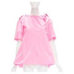 MARNI pink 100% cotton side drawstring collar trapeze top IT36 XXS