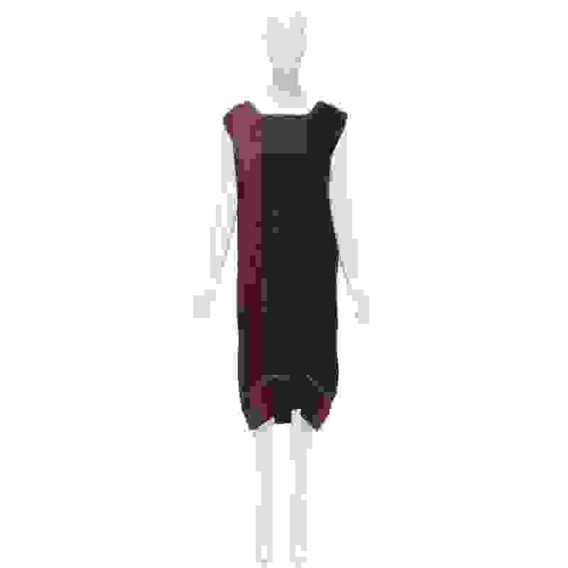 MARNI - Soie rose, noire et bleu marine  Robe surdimensionnée à surpiqûres en blocs de couleur IT 38 en vente 7