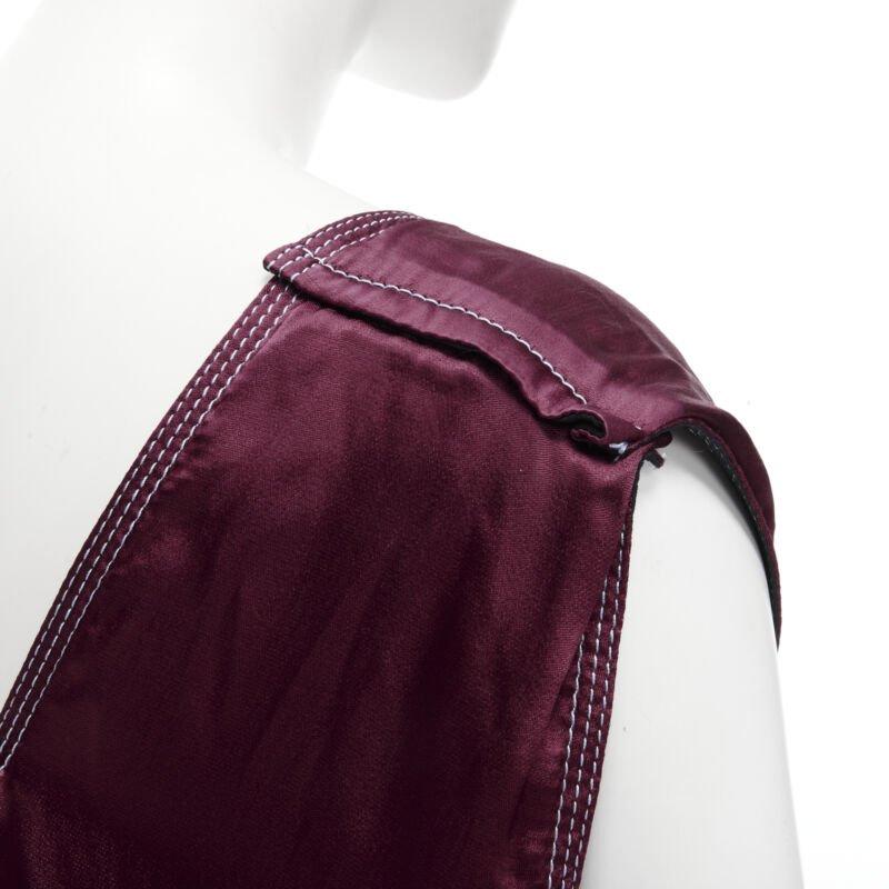 MARNI - Soie rose, noire et bleu marine  Robe surdimensionnée à surpiqûres en blocs de couleur IT 38 en vente 2
