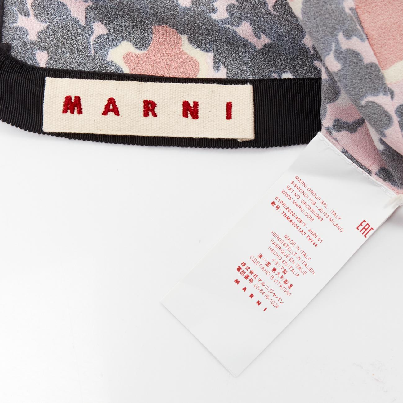 MARNI rosa marrón estampado abstracto salpicado abertura lateral con botones vestido IT40 S en venta 3