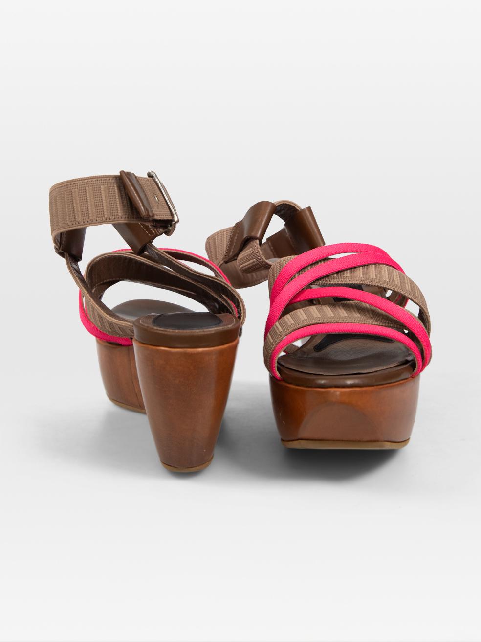 Black Marni Pink & Brown Platform Sandals Size IT 40