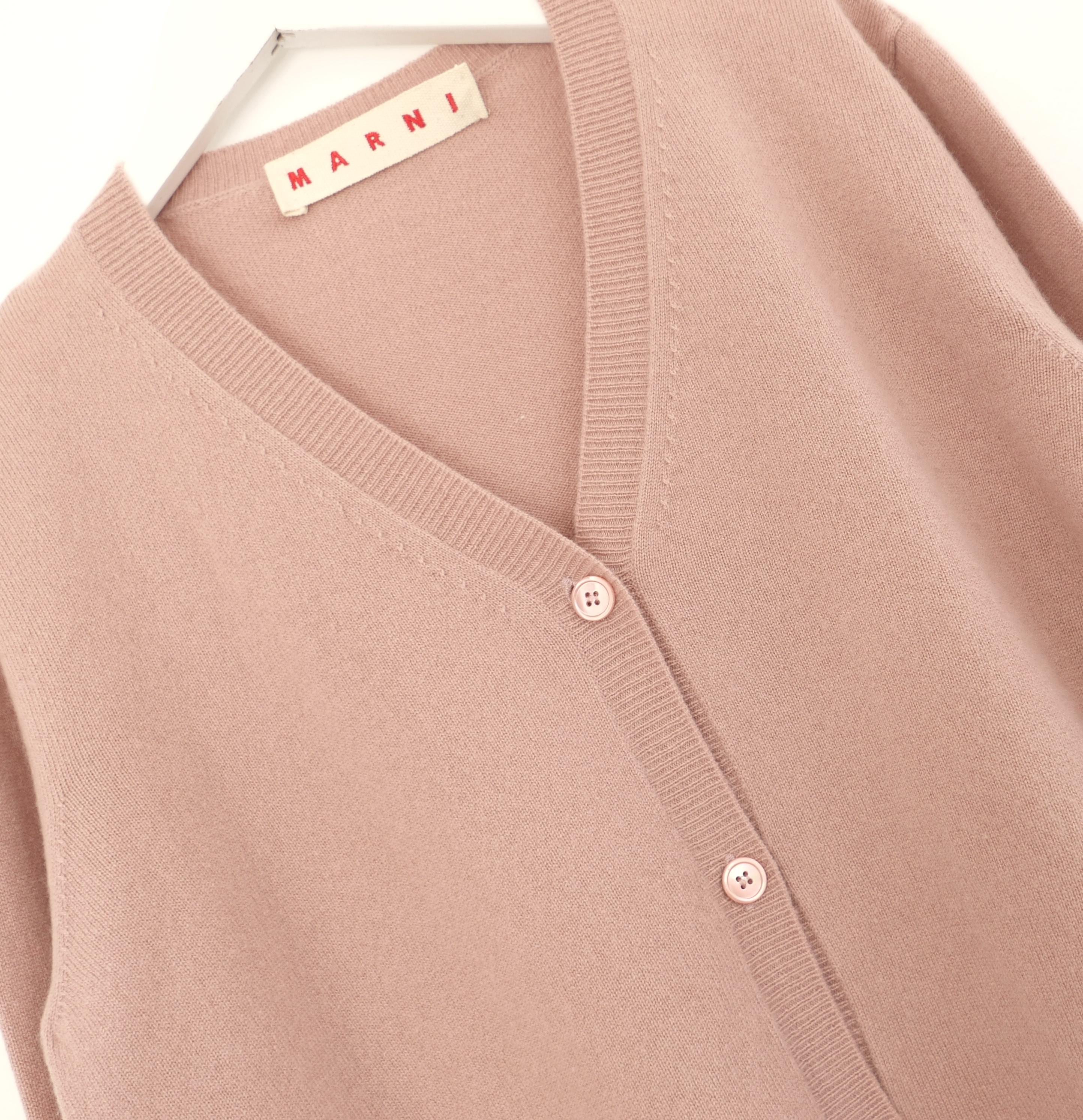 Marron Cardigan en cachemire rose de Marni en vente