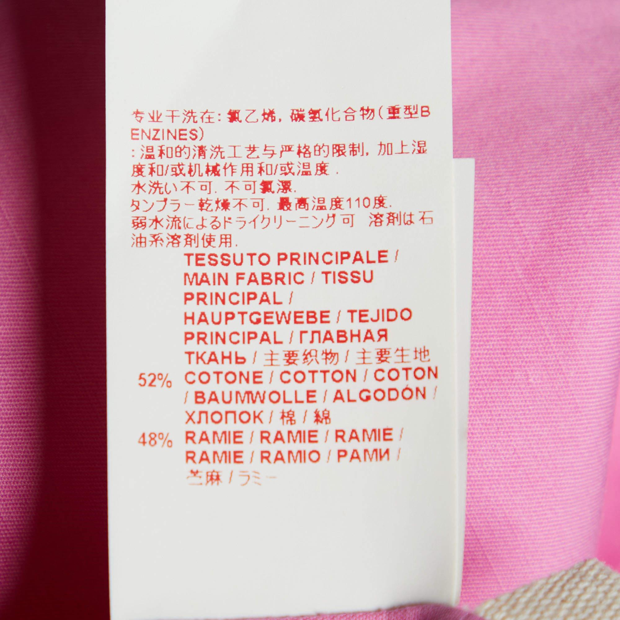 Marni Pink Cotton & Ramie Sleeveless Peplum Top S 1