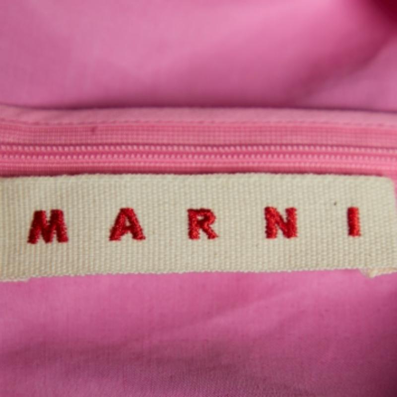 Marni Rosa ärmelloses Top aus Baumwolle & Ramie mit Schößchen S im Angebot 1