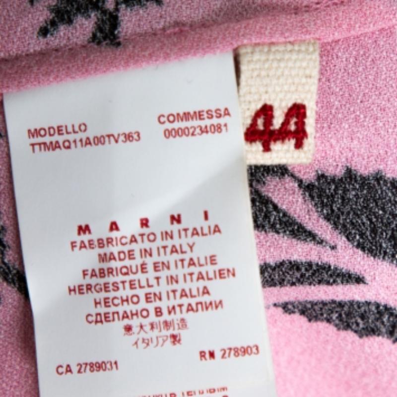Marni Rosa Crepe Abstrakter Druck Dual Collar ärmelloses Top M im Angebot 1