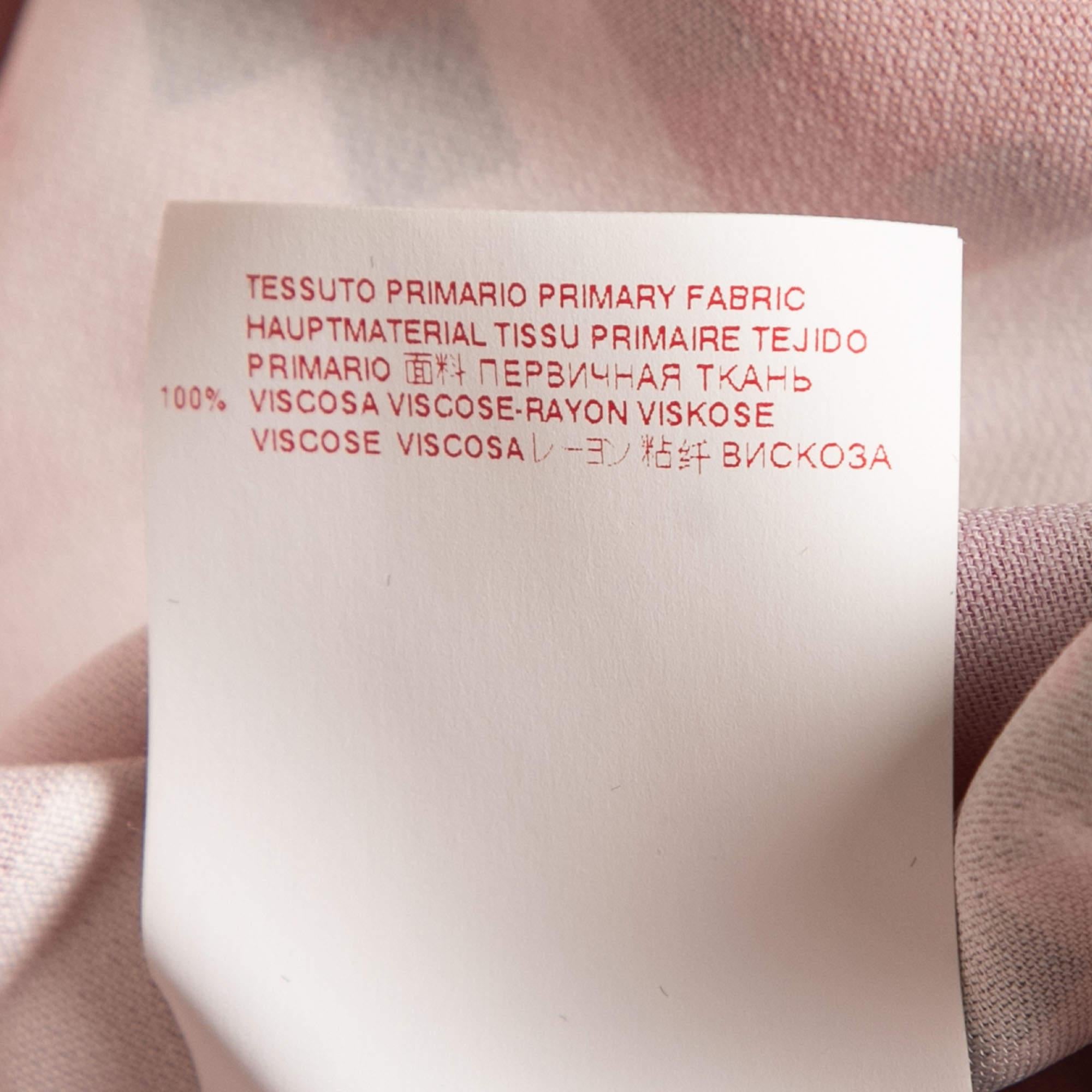 Women's Marni Pink Digital Print Crepe Pleated Flared Midi Skirt M