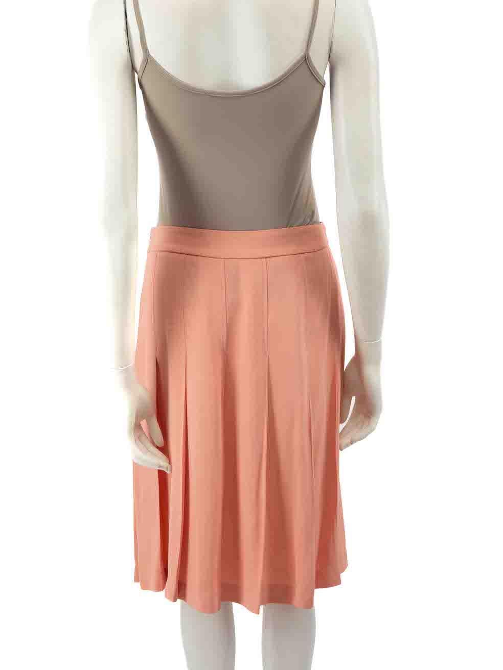 Marni Pink Pleated Knee Length Skirt Size XS In Excellent Condition For Sale In London, GB