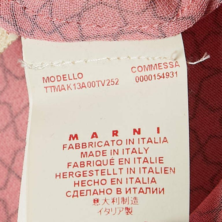 Marni Pink Printed Crepe Sleeveless Top S For Sale 1