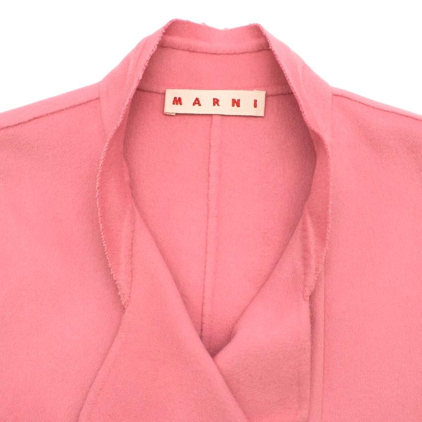 Marni Pink Sleeveless Wool Blend Coat - Size US 6 In New Condition For Sale In London, GB