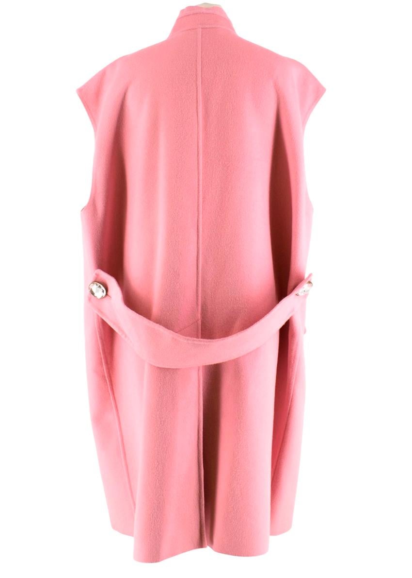 Women's Marni Pink Sleeveless Wool Blend Coat - Size US 6 For Sale