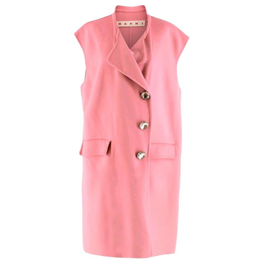 Marni Pink Sleeveless Wool Blend Coat - Size US 6