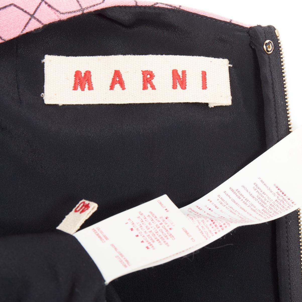 MARNI pink virgin wool yellow embellished jewel collar vest IT40 S For Sale 3
