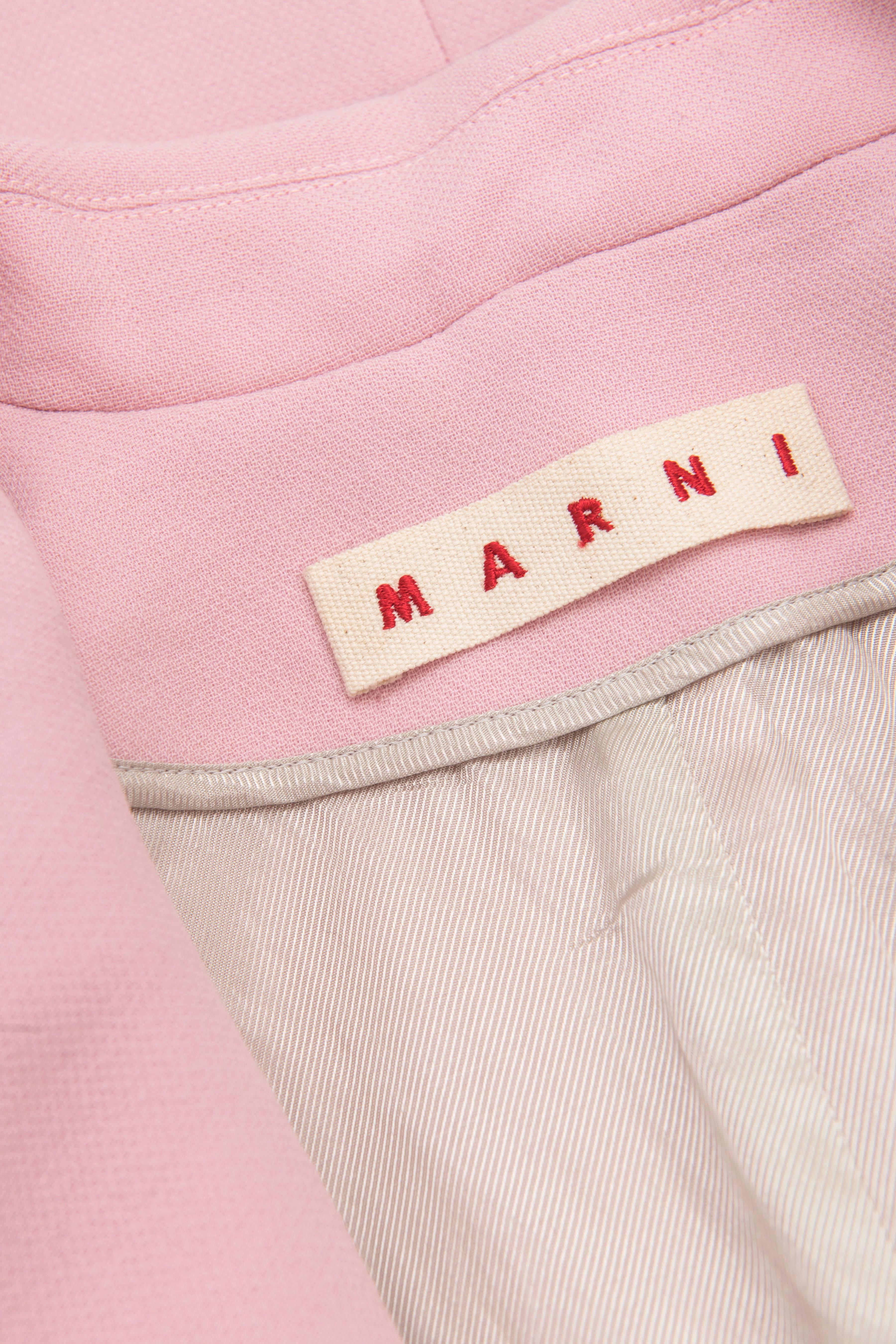 Marni Pink Wool Long Coat Vest  2
