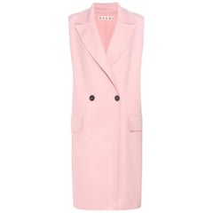 Marni Pink Wool Long Coat Vest