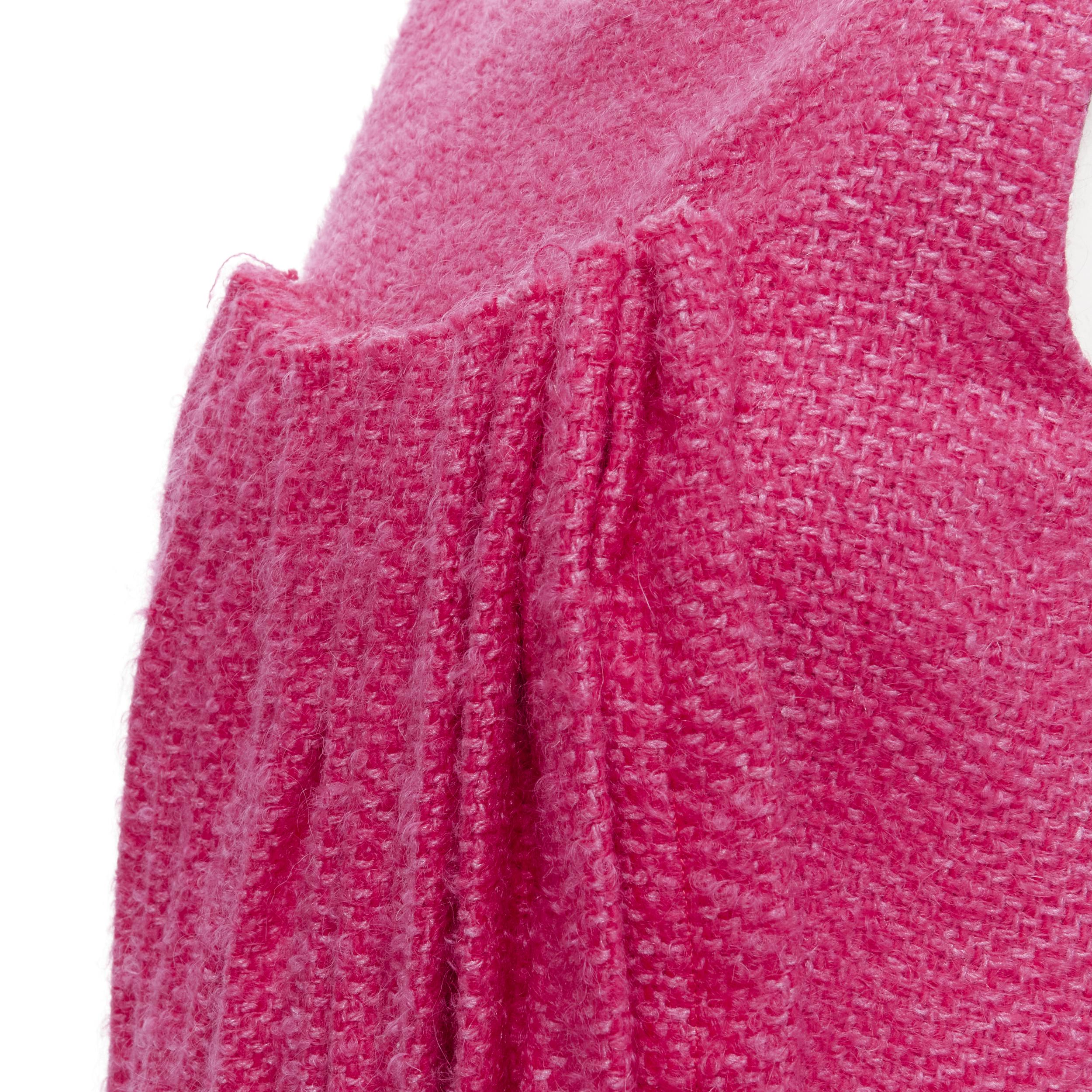 MARNI pink wool tweed gathered pleat contrast back sleeveless dress IT38 XS 
Reference: CELG/A00172 
Brand: Marni 
Material: Tweed 
Color: Pink 
Pattern: Solid 
Closure: Zip 
Made in: Italy 

CONDITION: 
Condition: Excellent, this item was pre-owned