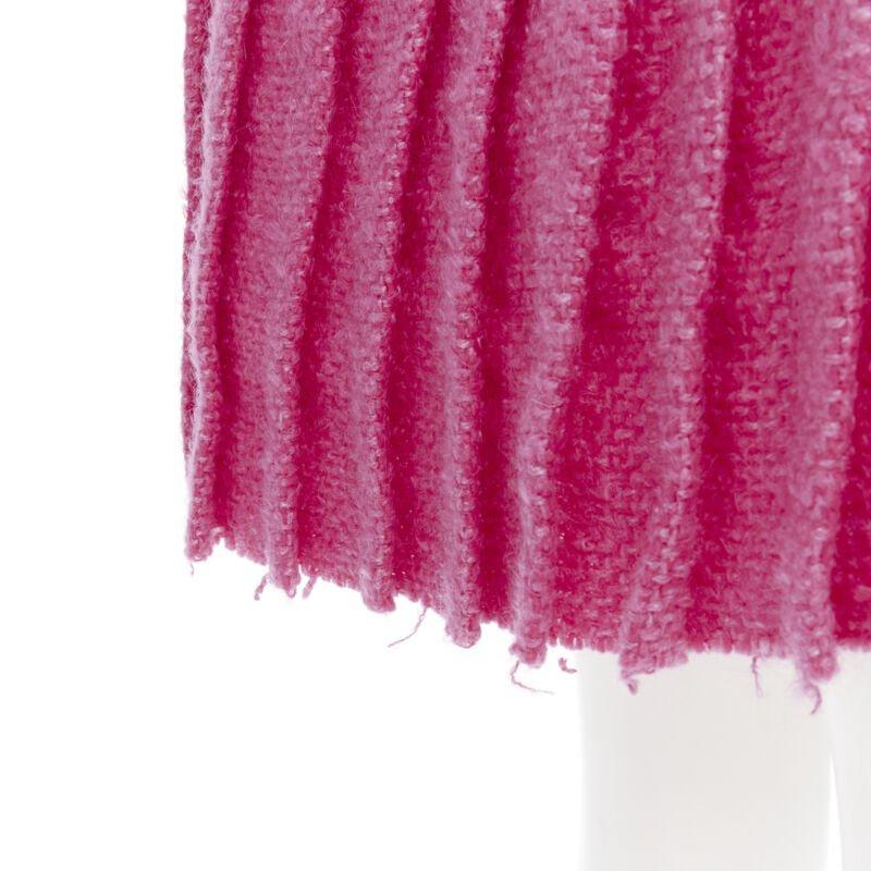 MARNI pink wool tweed gathered pleat contrast back sleeveless dress IT38 XS For Sale 2