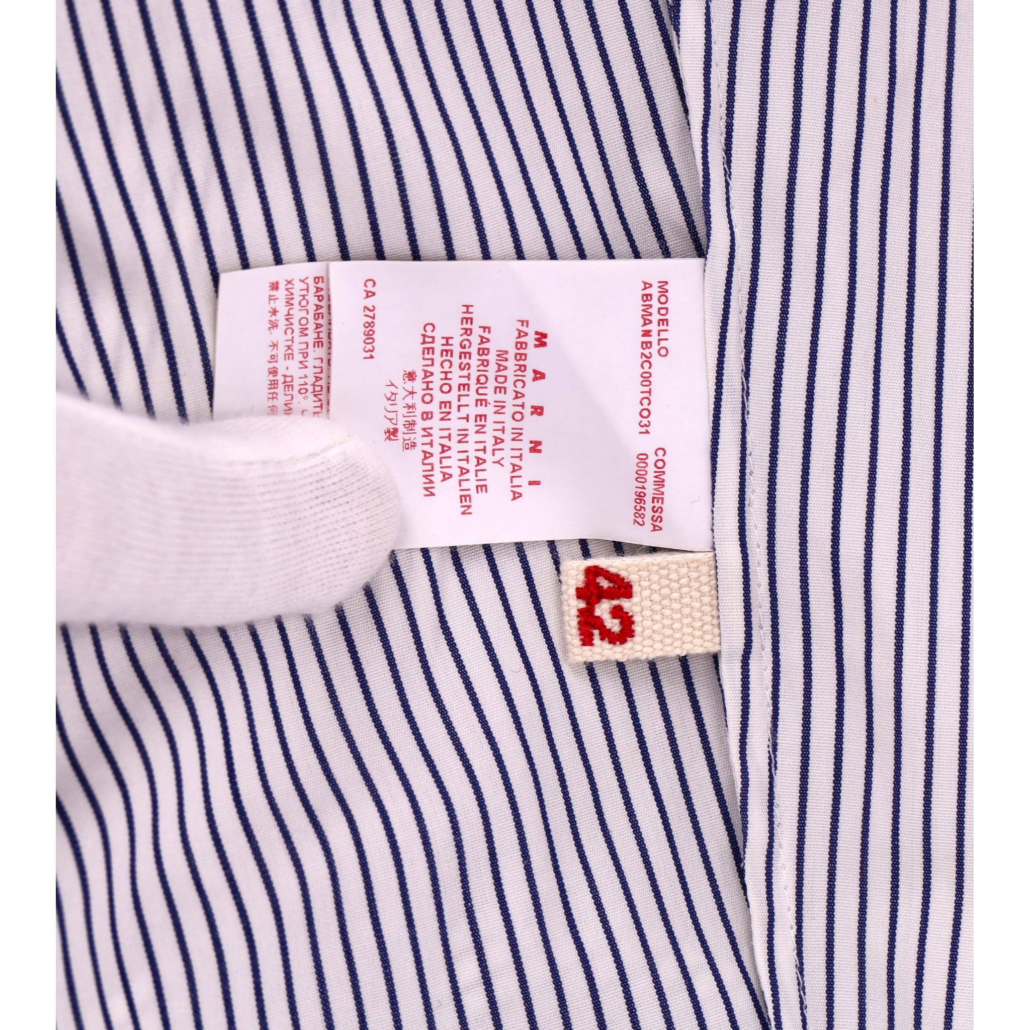 Marni Pinstripe Belted Cotton Dress For Sale 3