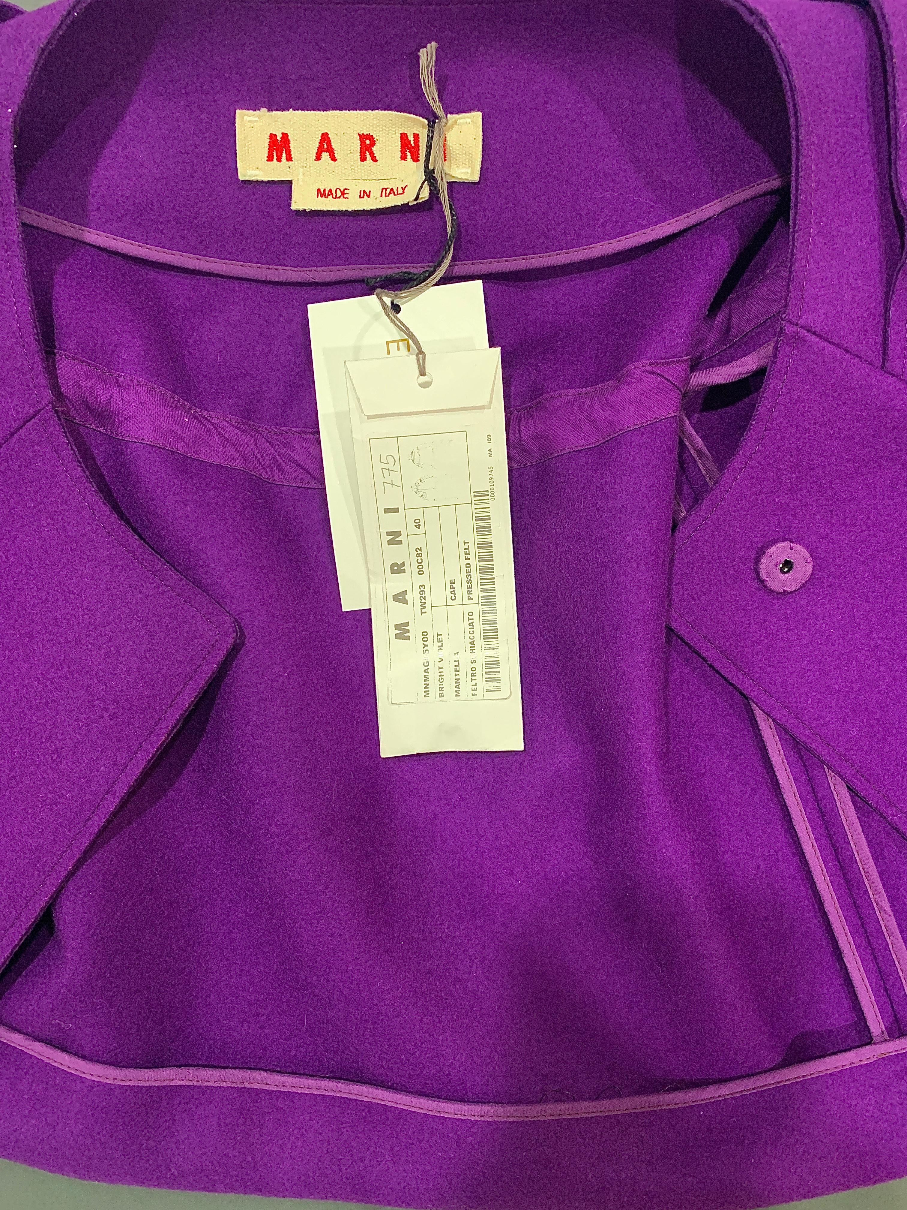 Marni Purple Cape Size 40 NWT  For Sale 2