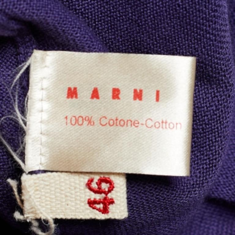 Marni Lila Baumwollstrick-Oberteil mit Knopfleiste L (Violett) im Angebot