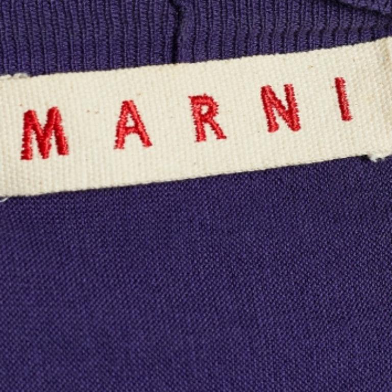 Marni Lila Baumwollstrick-Oberteil mit Knopfleiste L im Zustand „Gut“ im Angebot in Dubai, Al Qouz 2