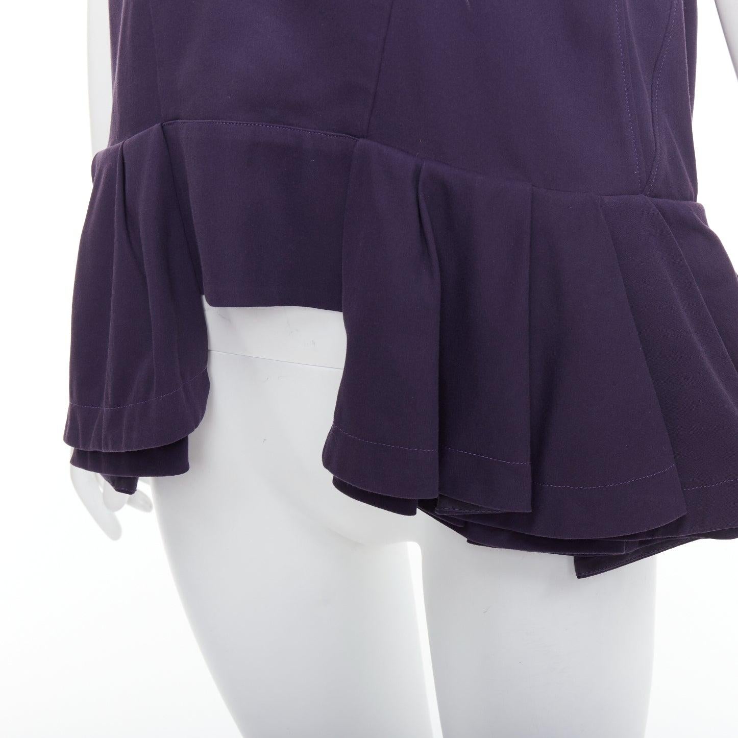 MARNI purple cotton silk Vneck peplum hi low tunic top IT40 S
Reference: WECN/A00023
Brand: Marni
Material: Cotton, Silk
Color: Purple
Pattern: Solid
Closure: Pullover
Made in: Italy

CONDITION:
Condition: Good, this item was pre-owned and is in