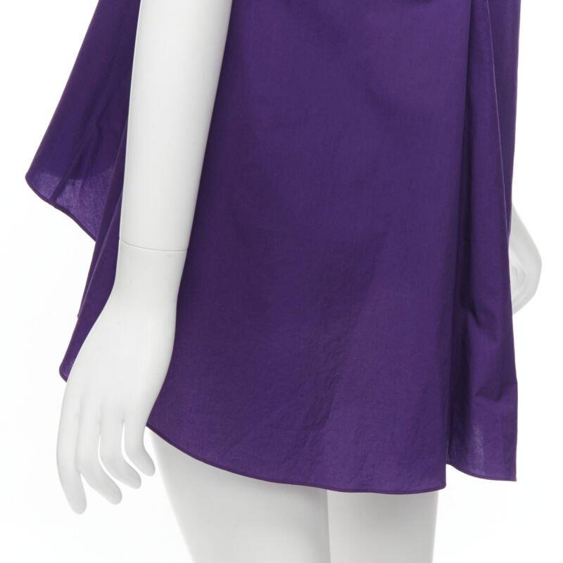 MARNI morado algodón cuello en V cordón peplum alto bajo top IT40 S en venta 5
