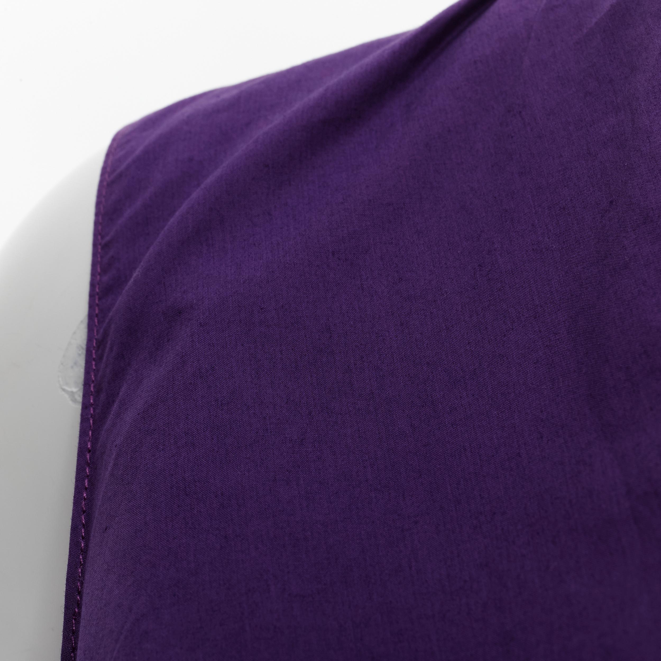 MARNI purple cotton V-neck drawstring peplum high low top IT40 S For Sale 4