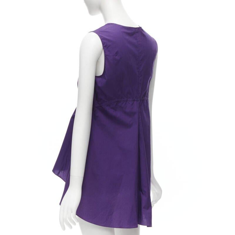 MARNI morado algodón cuello en V cordón peplum alto bajo top IT40 S en venta 1