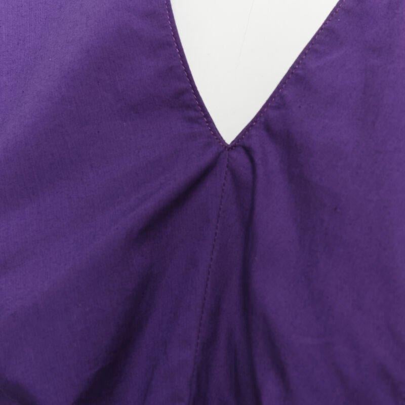 MARNI morado algodón cuello en V cordón peplum alto bajo top IT40 S en venta 2