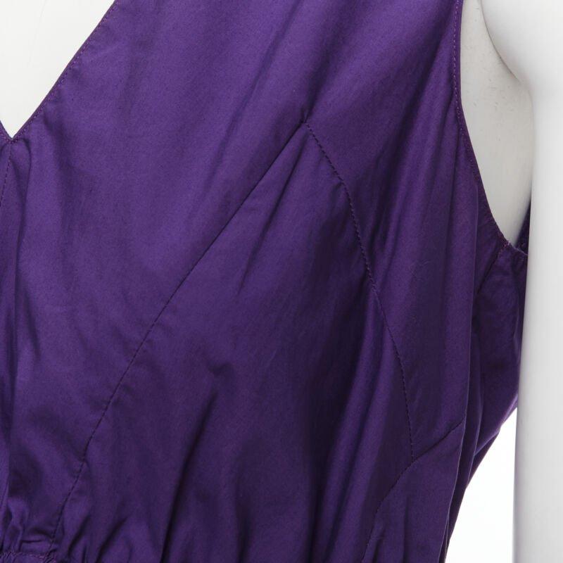 MARNI morado algodón cuello en V cordón peplum alto bajo top IT40 S en venta 3