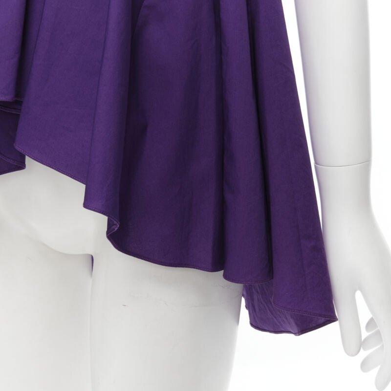 MARNI morado algodón cuello en V cordón peplum alto bajo top IT40 S en venta 4