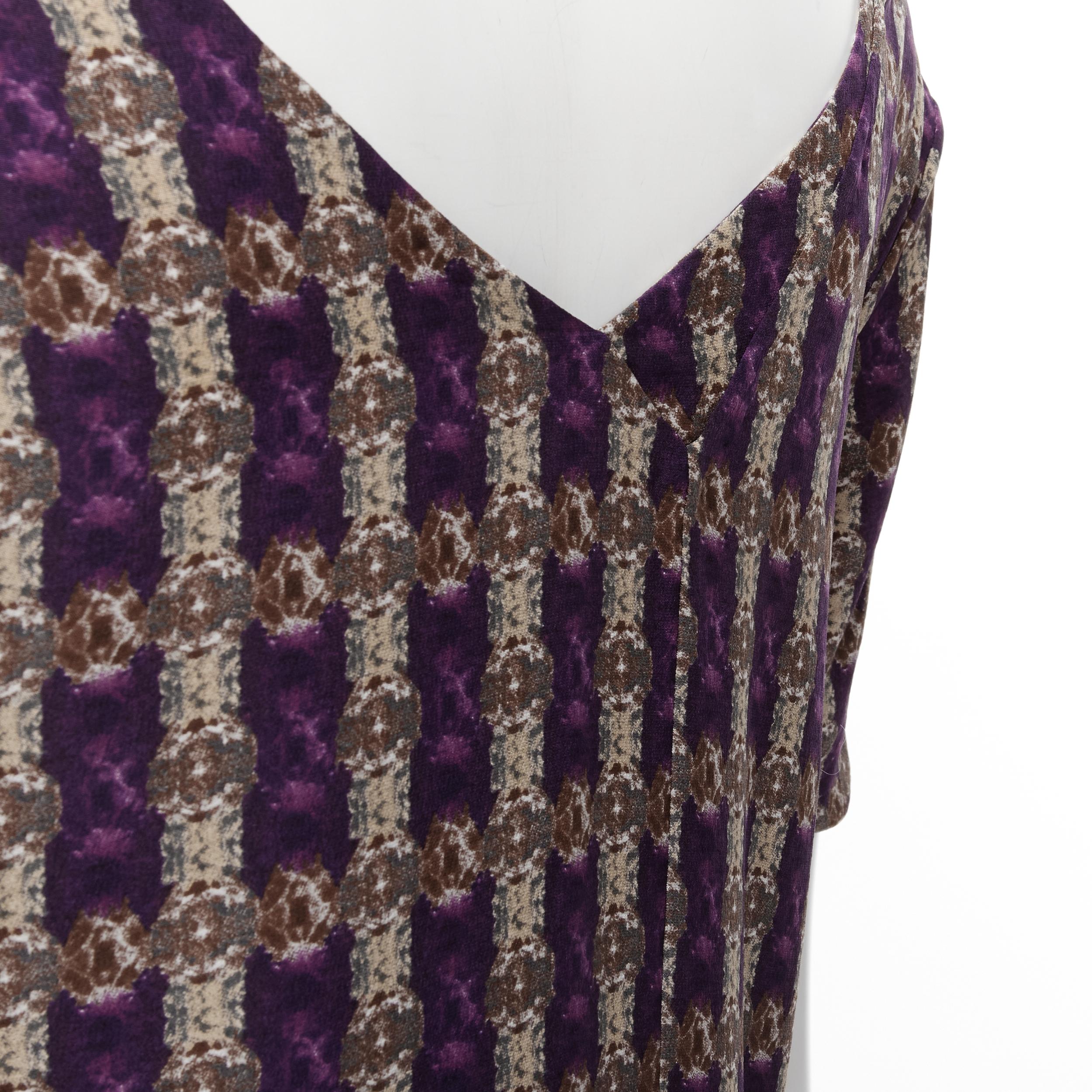 MARNI purple jewel print tier ruffle waist sheath dress IT38 XS For Sale 3