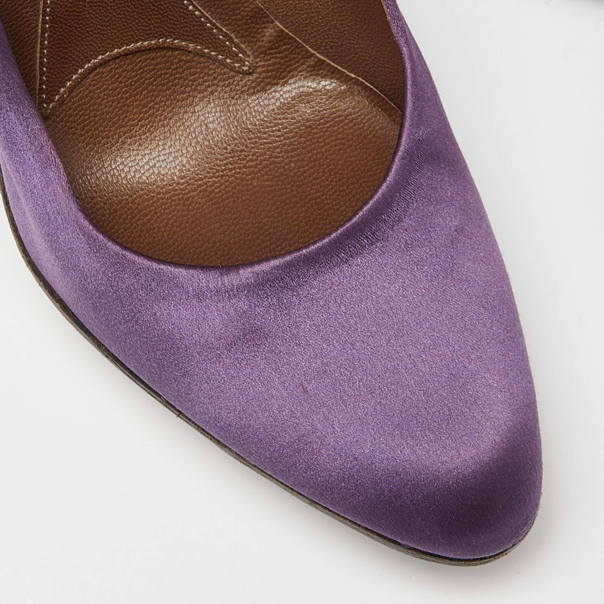 Marni Purple Satin Platform Pumps Size 38.5 For Sale 2