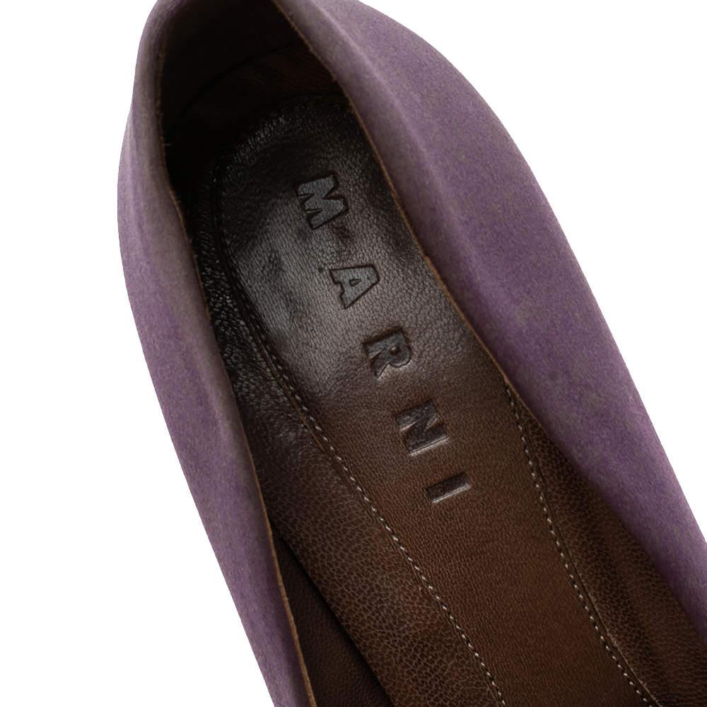 Marni Purple Satin Platform Pumps Size 40 2