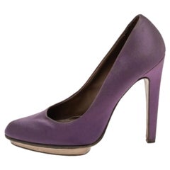 Marni Purple Satin Platform Pumps Size 40