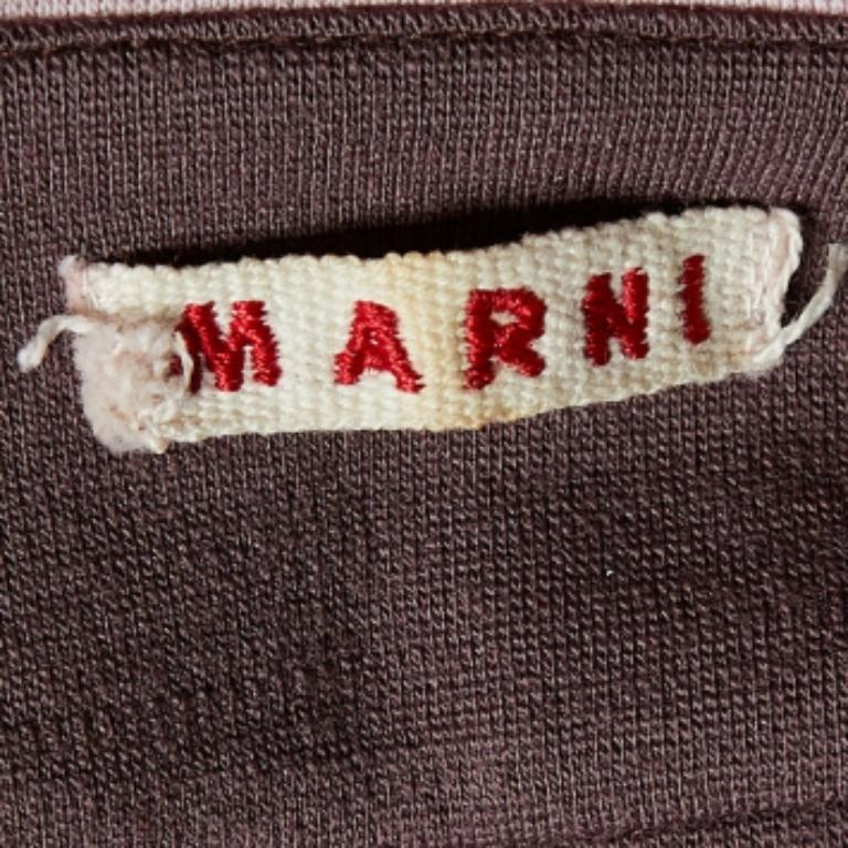 Marni Purple Wool Contrast Detail Long Sleeve Sweatshirt M Pour femmes en vente