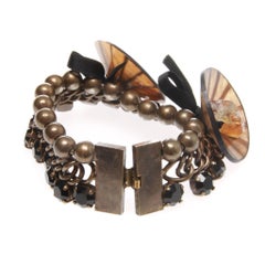 MARNI Pyrite-embellished flower bracelet