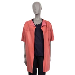 MARNI raspberry pink leather SHORT SLEEVE OPEN Coat Jacket S
