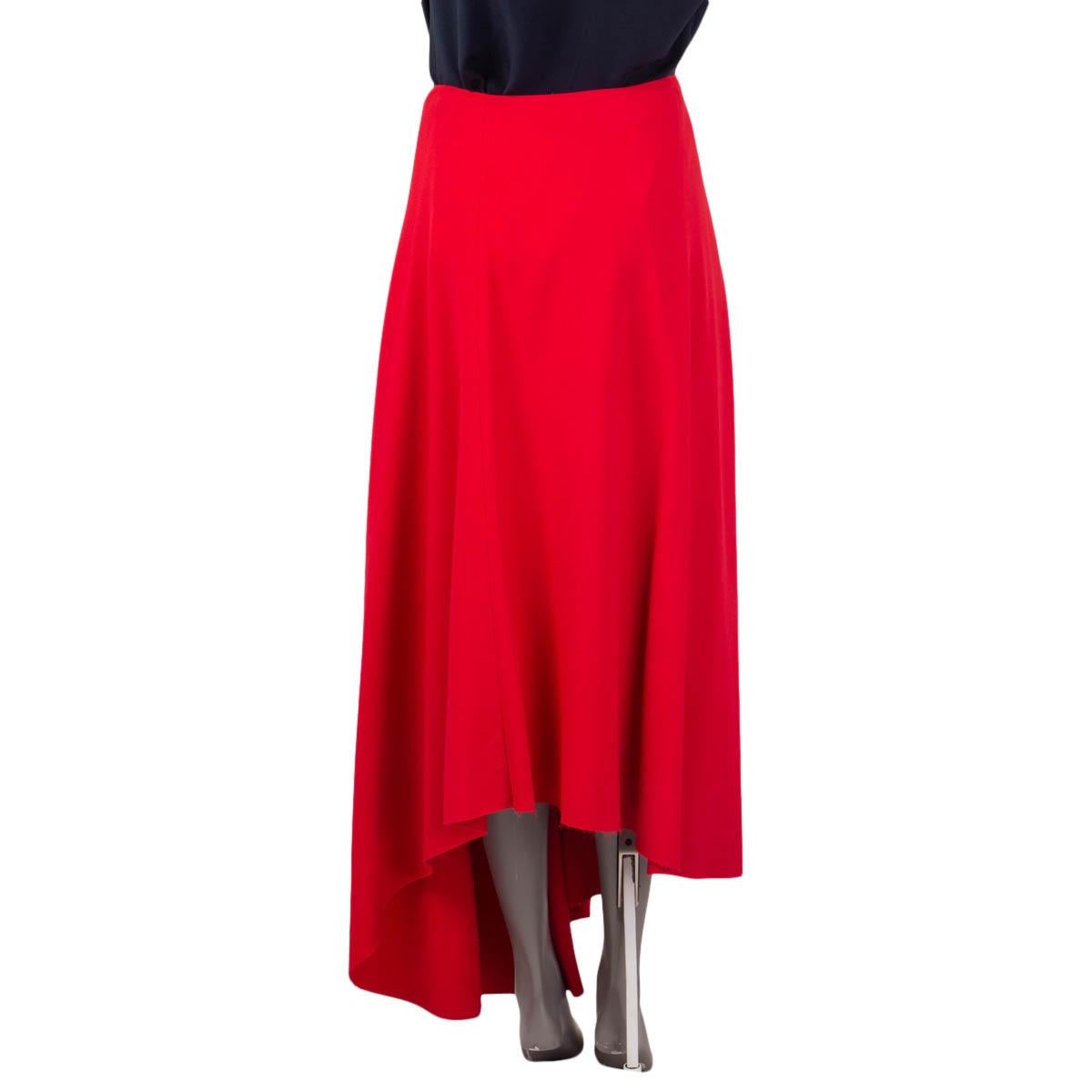 Red MARNI red 2015 ASYMMETRIC STRETCH CADY MIDI Skirt 40 S For Sale