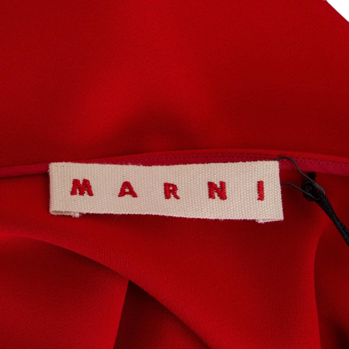 Women's MARNI red 2015 ASYMMETRIC STRETCH CADY MIDI Skirt 40 S For Sale
