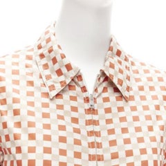 Marni, giacca con zip a scacchiera rosso-beige IT38 XS