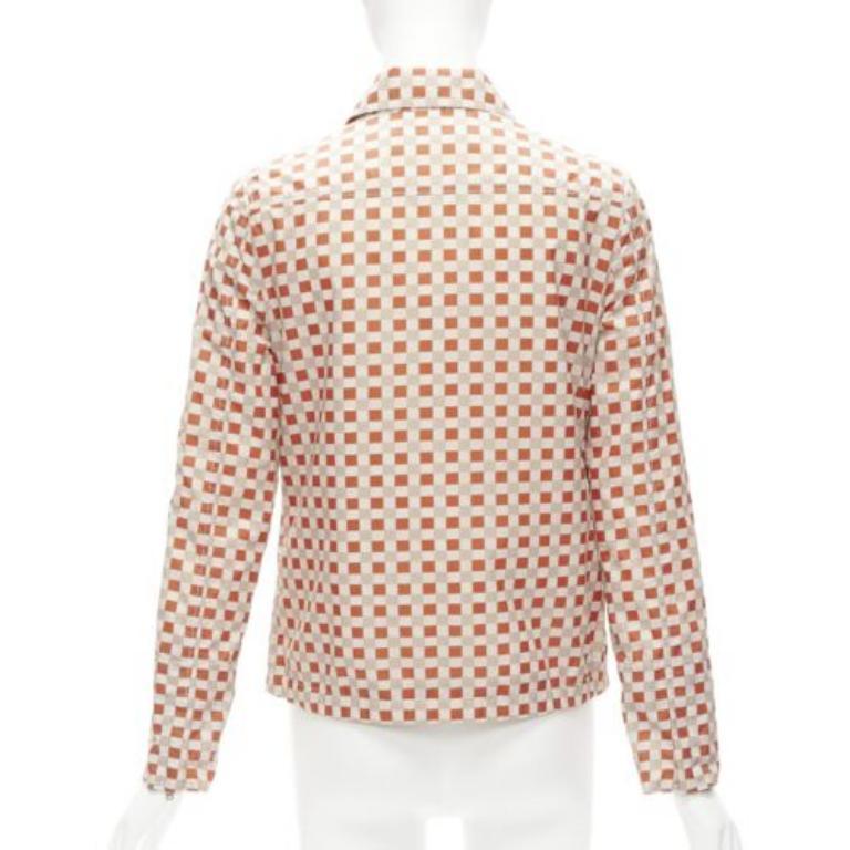 Marni, giacca con zip a scacchiera rosso-beige IT38 XS in vendita 1