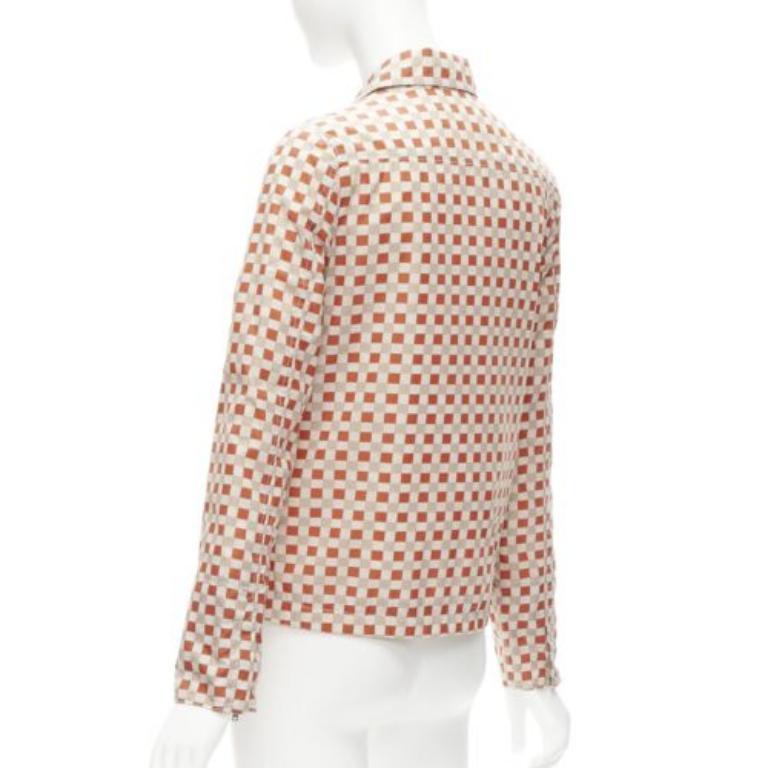 Marni, giacca con zip a scacchiera rosso-beige IT38 XS in vendita 2
