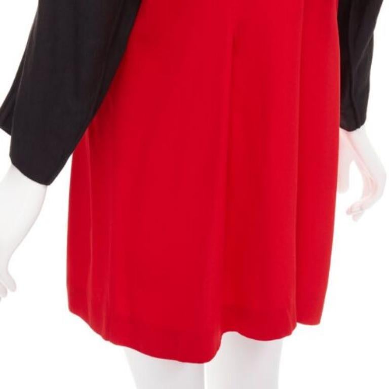 MARNI red black contrast cutout armhole bateau tie back mini dress IT38 XS For Sale 2