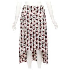 MARNI Rot Schwarzer, geometrischer, grafischer Druck mit tiefem Saum und Blumenmuster IT40 S