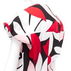 MARNI red black white 100% cotton geometric print cap sleeve boxy top IT38 XS